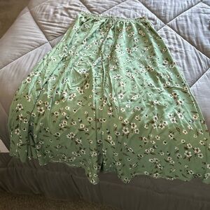 SHEIN Green Floral Maxi Skirt